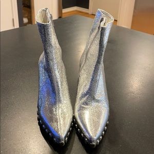 Jeffrey Campbell Free People silver zip booties